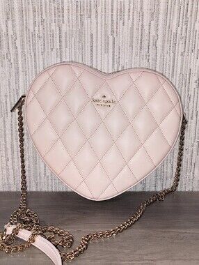 Kate Spade Love Shack Fancy Blush Quilted Heart Crossbody Bag